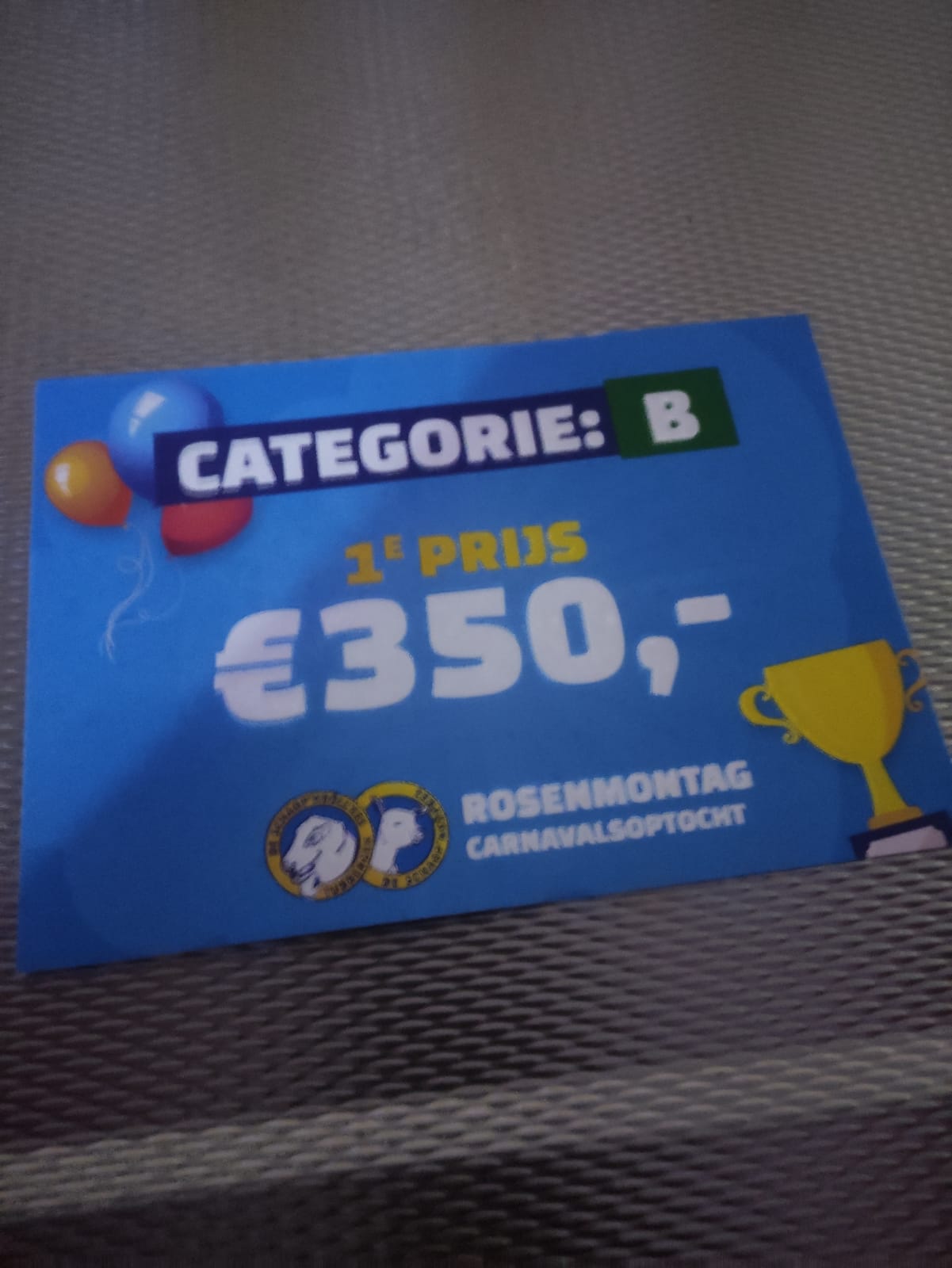 1e Prijs Rosenmontagoptocht Tubbergen