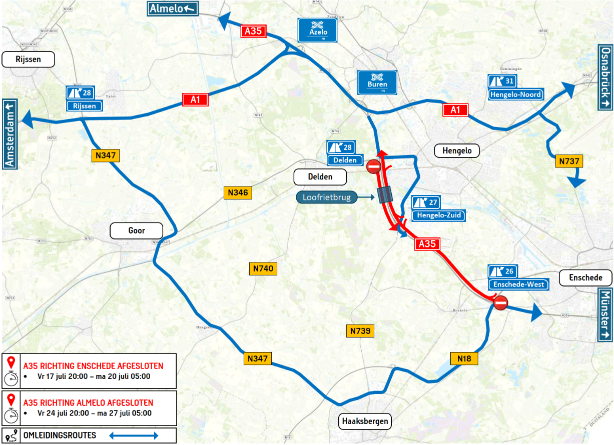 Nieuwsupdate - Werkzaamheden A35 (Loofrietbrug)